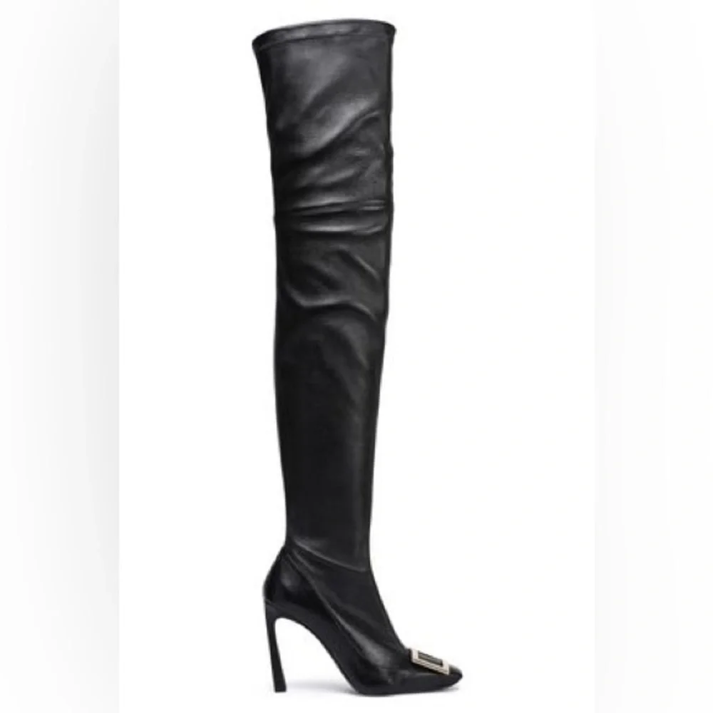 Roger Vivier Cuissard buckle leather thigh boots